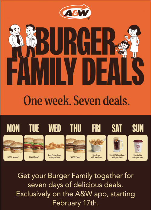 A&W Canada A Whole Week of Can’t-Miss Offers: One Week, Seven Deals